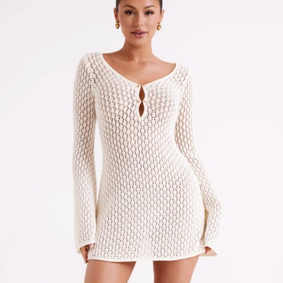 NWT Meshki Kayleigh crochet knit mini dress (Size XS) - Picture 2 of 5